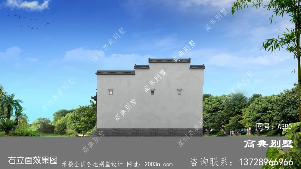 中式风格两层农村别墅设计效果图