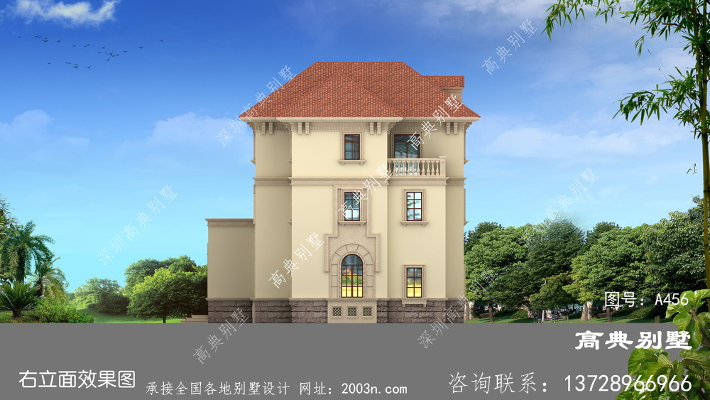 欧式优雅三层复式别墅设计图片