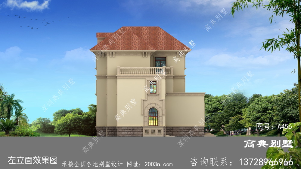 欧式优雅三层复式别墅设计图片