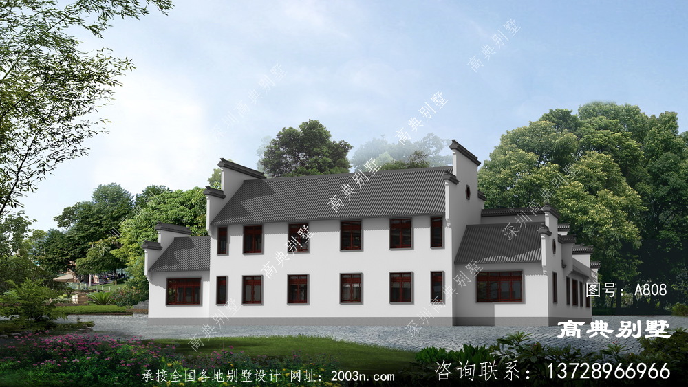 中式庭院自营住宅设计图，户型大气实用