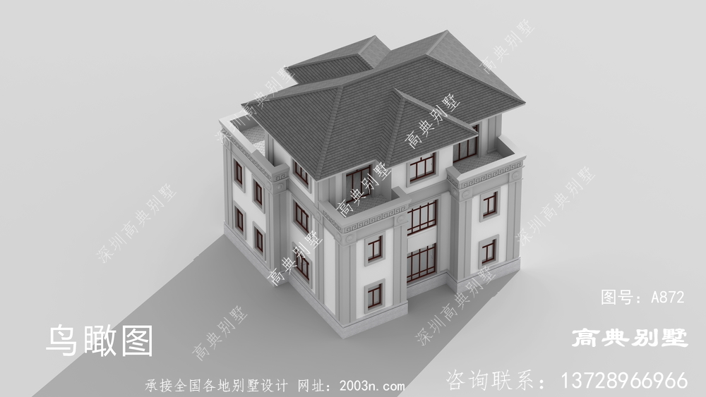 新中式三层复式别墅住宅图纸设计