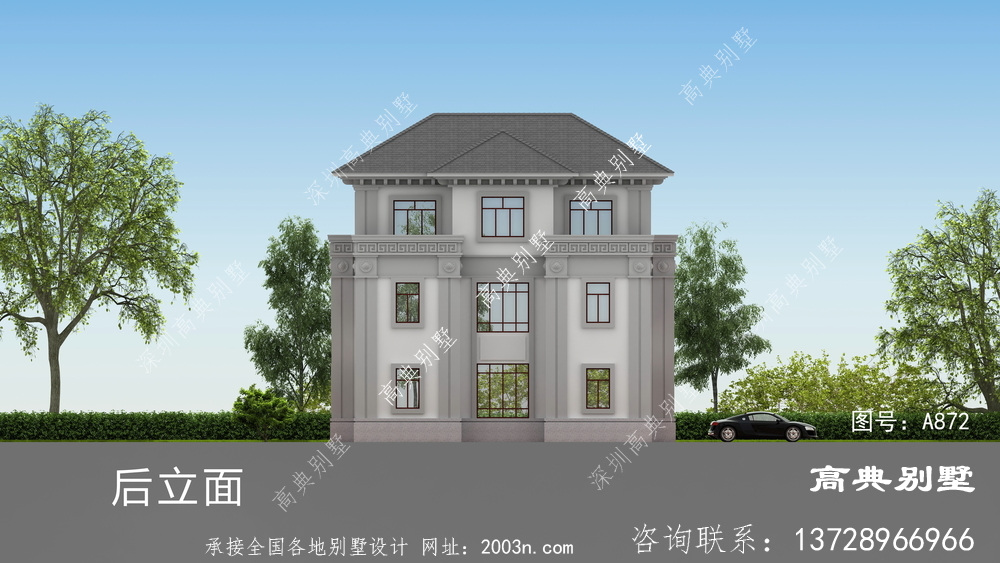 新中式三层复式别墅住宅图纸设计