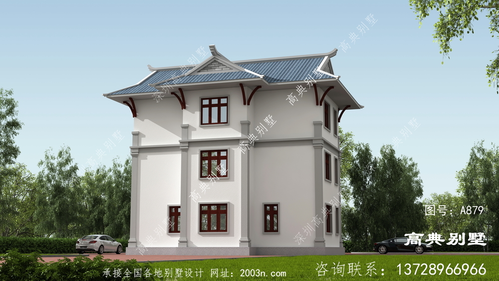 新中式三层别墅设计整套图纸