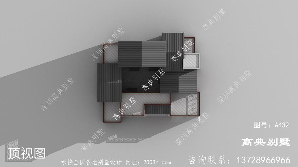 新中式风格三层大户型别墅设计图纸