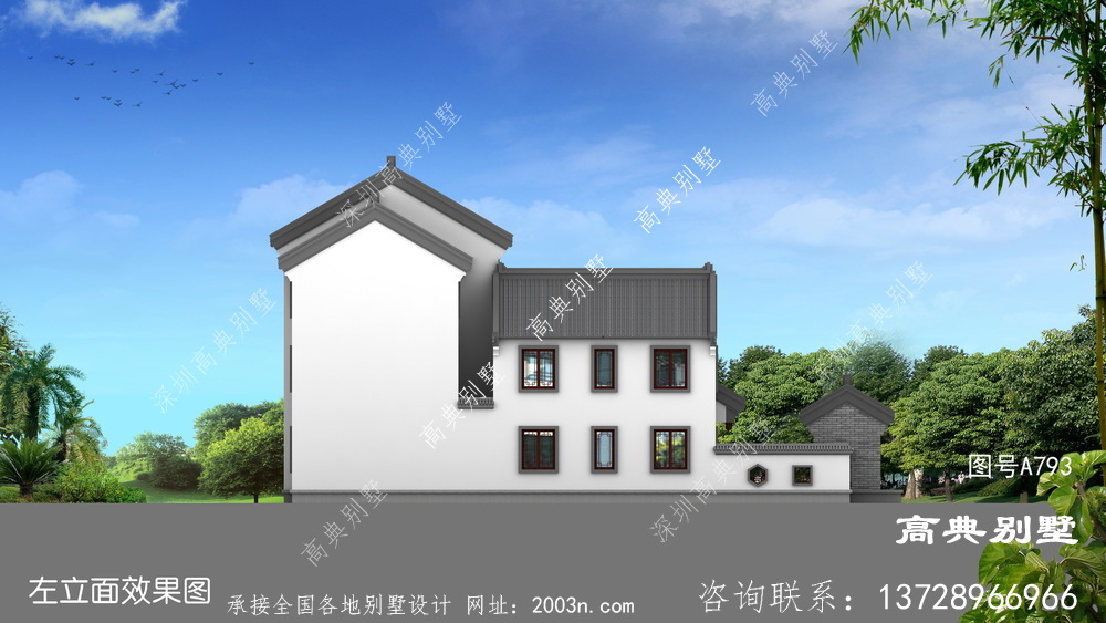 三楼农村新别墅的设计图，中式风格