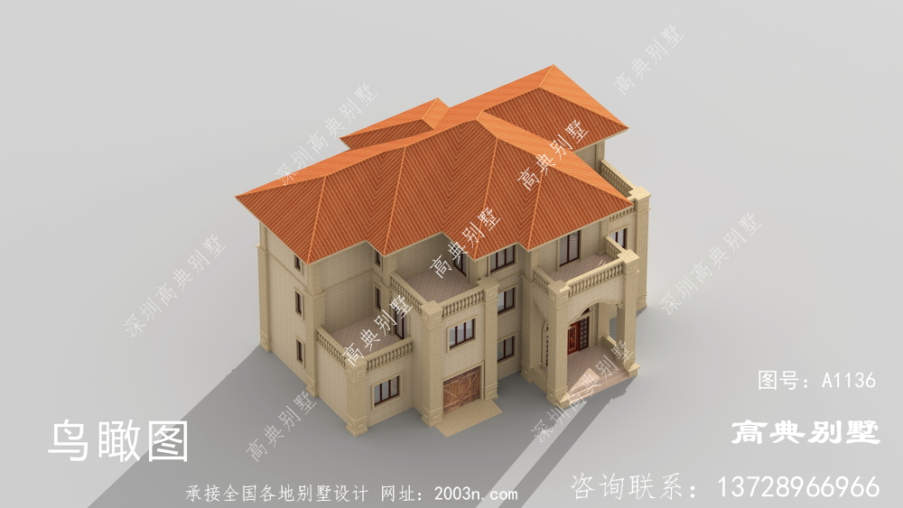 欧式风格大气三层别墅住宅设计图