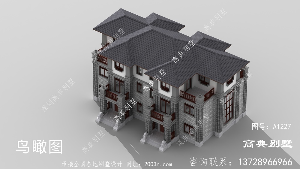 中式双拼三层别墅这样建，别致新颖