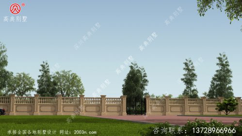 别墅庭院围墙大门W188号和农村自建独栋别