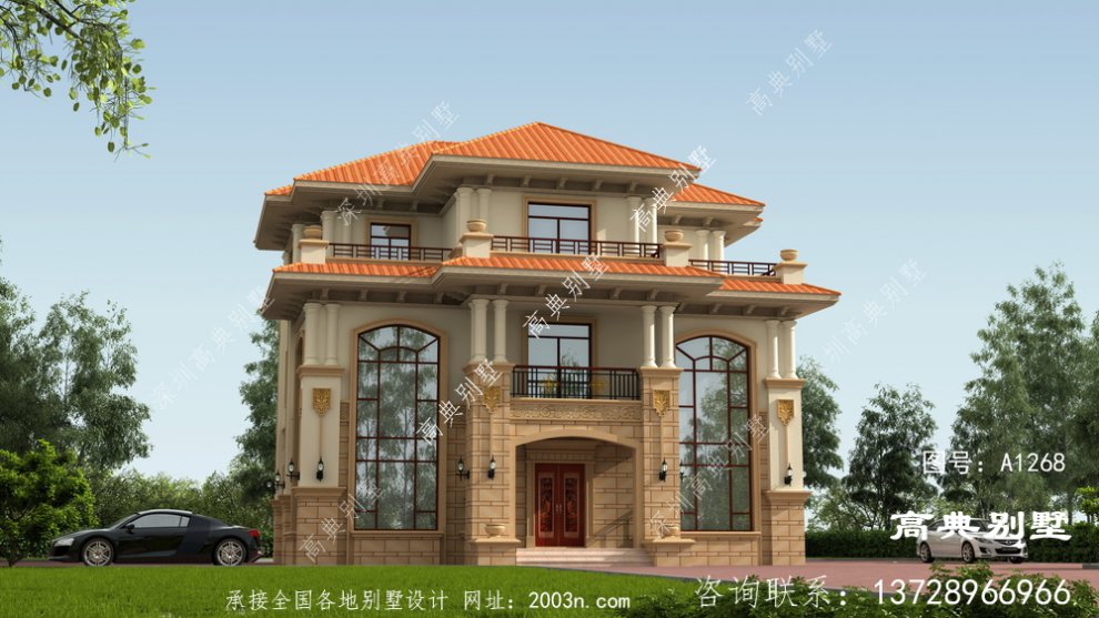 高贵优雅三层欧式别墅设计图