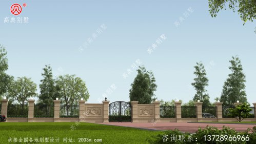 私人别墅设计图W10号高典别墅围墙