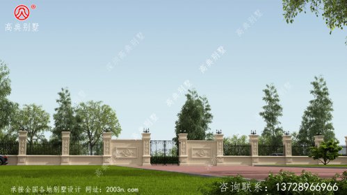 乡村别墅设计图W30号高典别墅围墙