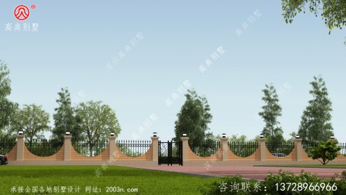 W34号高典别墅围墙庭院围墙设计图
