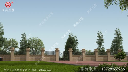 造型好的别墅围墙设计效果图W103号