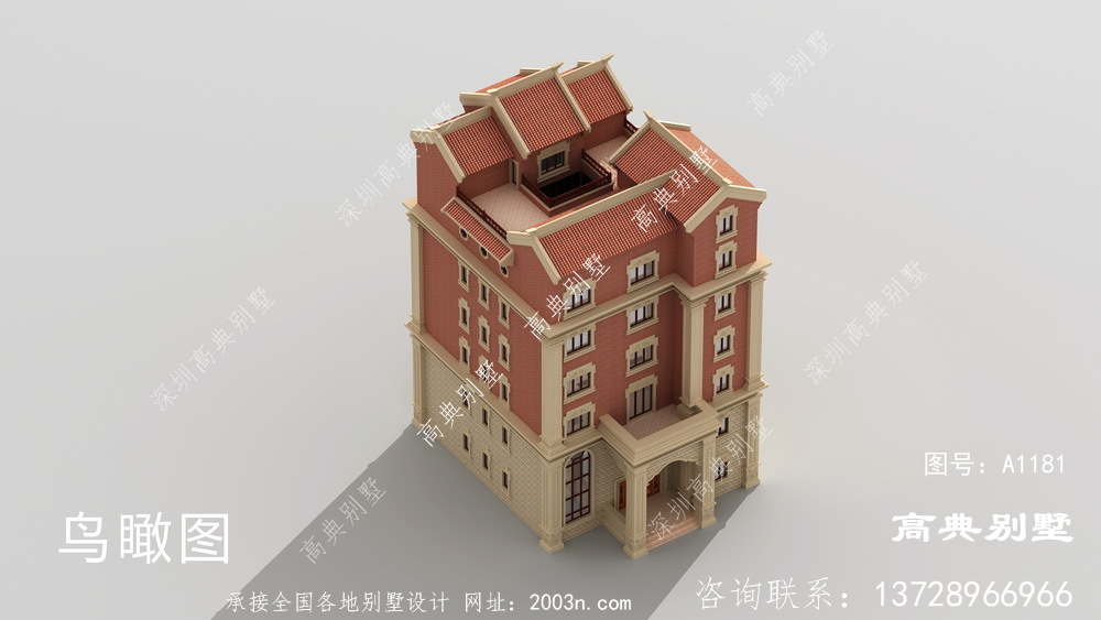六层中式风格别墅，中国古典建筑的典范