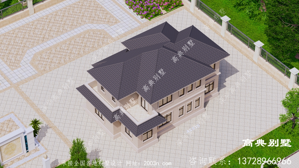 二层乡村别墅欧式风格自建房屋设计图
