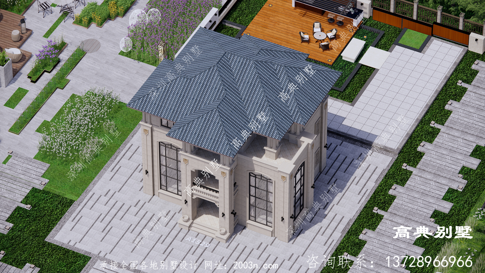 三层别墅欧式新农村自建房屋建造全套设计图外观效果水电图施工图