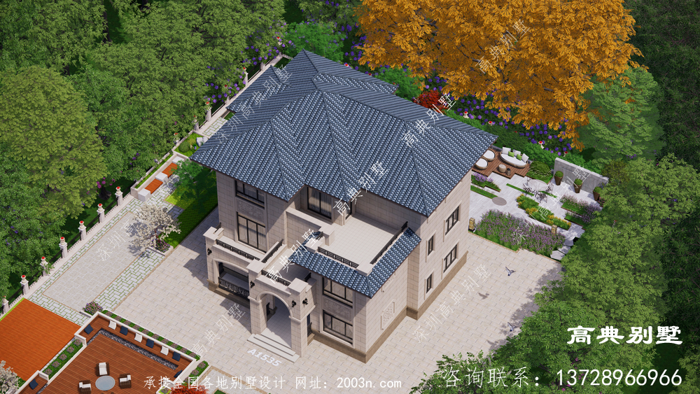 三层别墅欧式风格农村自建房设计图全套施工图