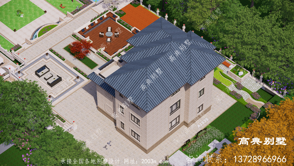 三层别墅欧式风格农村自建房设计图全套施工图