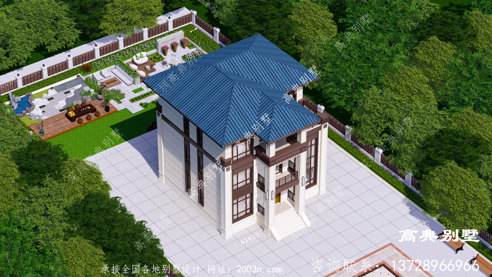 农村自建房三层新中式风格别墅设计图纸经济型复式房屋
