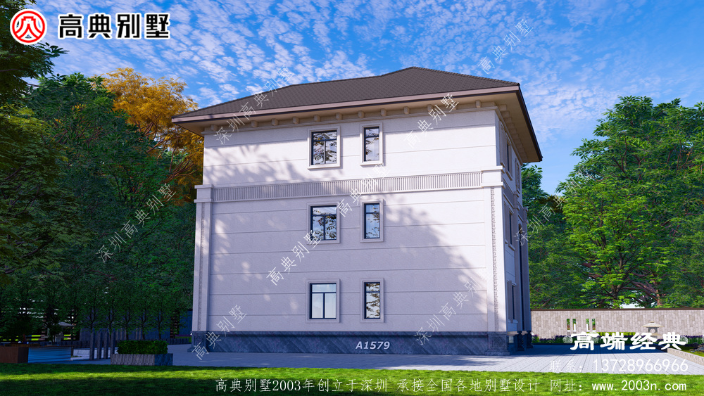 三层别墅设计图纸新中式农村自建房屋楼房施工效果图样图全套