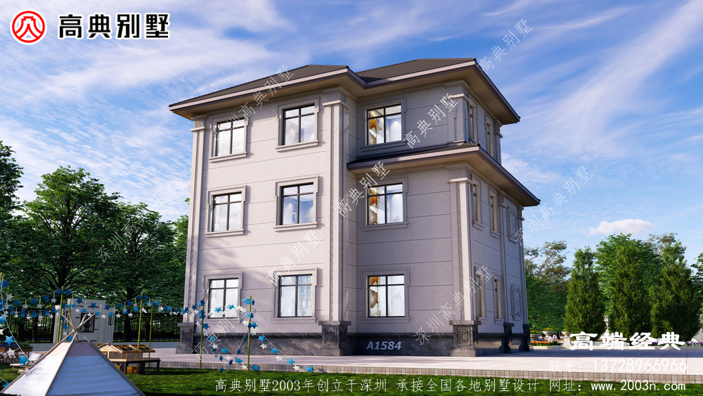 新中式农村乡村自建房别墅施工图纸定制房子设计效果图