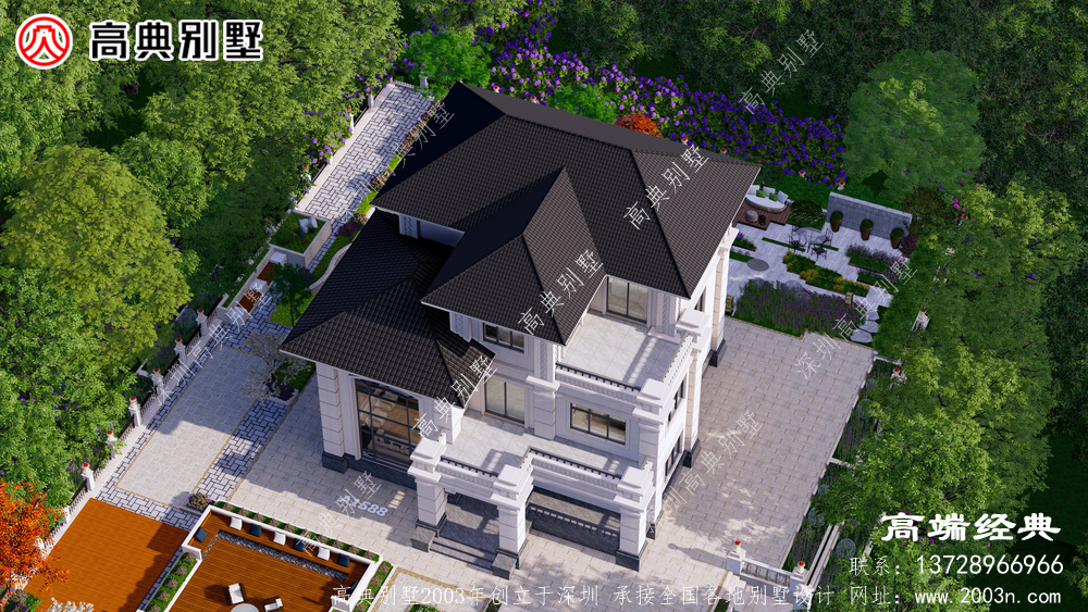 新农村三层别墅设计图法式别墅两层半自建房子房屋设计图纸