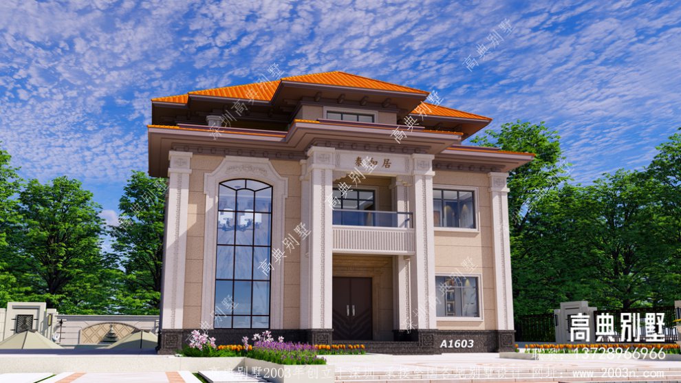 农村人如何建造房屋以使其美观？找图纸，用这款三层新中式别墅，好